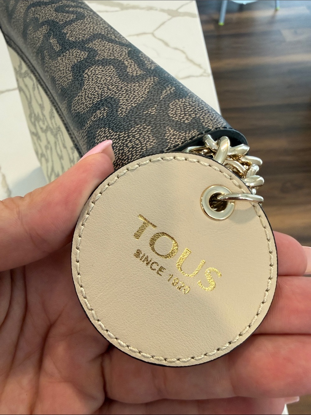 TOUS Black Patterned & Croc-Effect Chain Crossbody - Picture 3 of 4